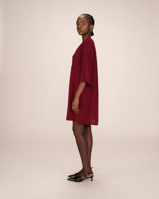 ROBE COURTE BORDEAUX SUSANA
