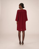 Short babydoll dress burgundy Susana