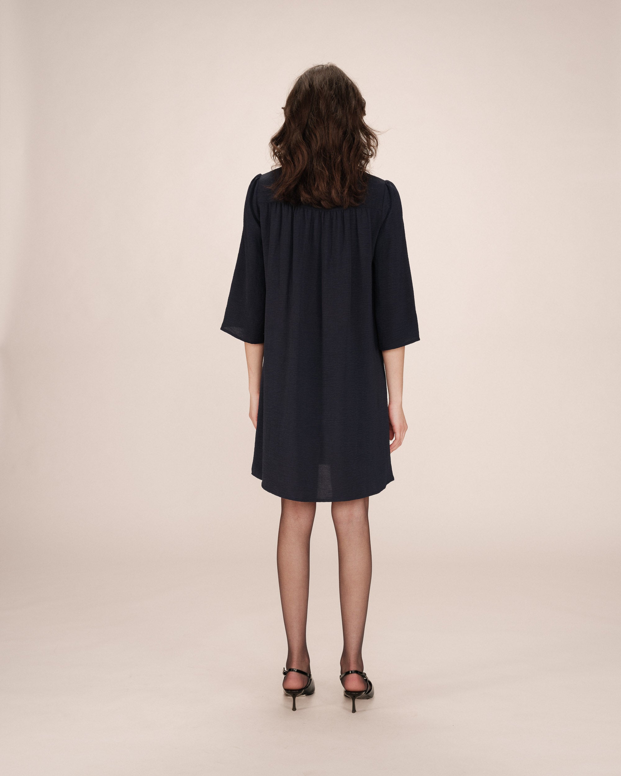 Short babydoll dress navy Susana