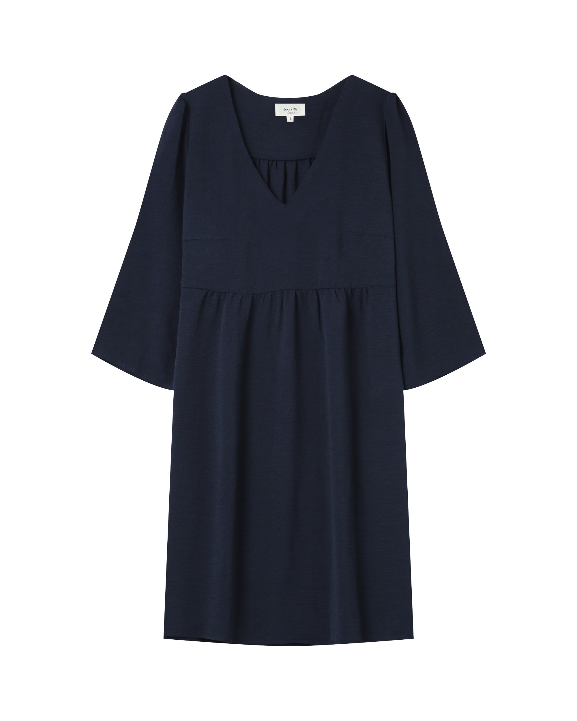 Short babydoll dress navy Susana