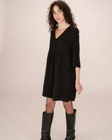 Short babydoll dress black Susana