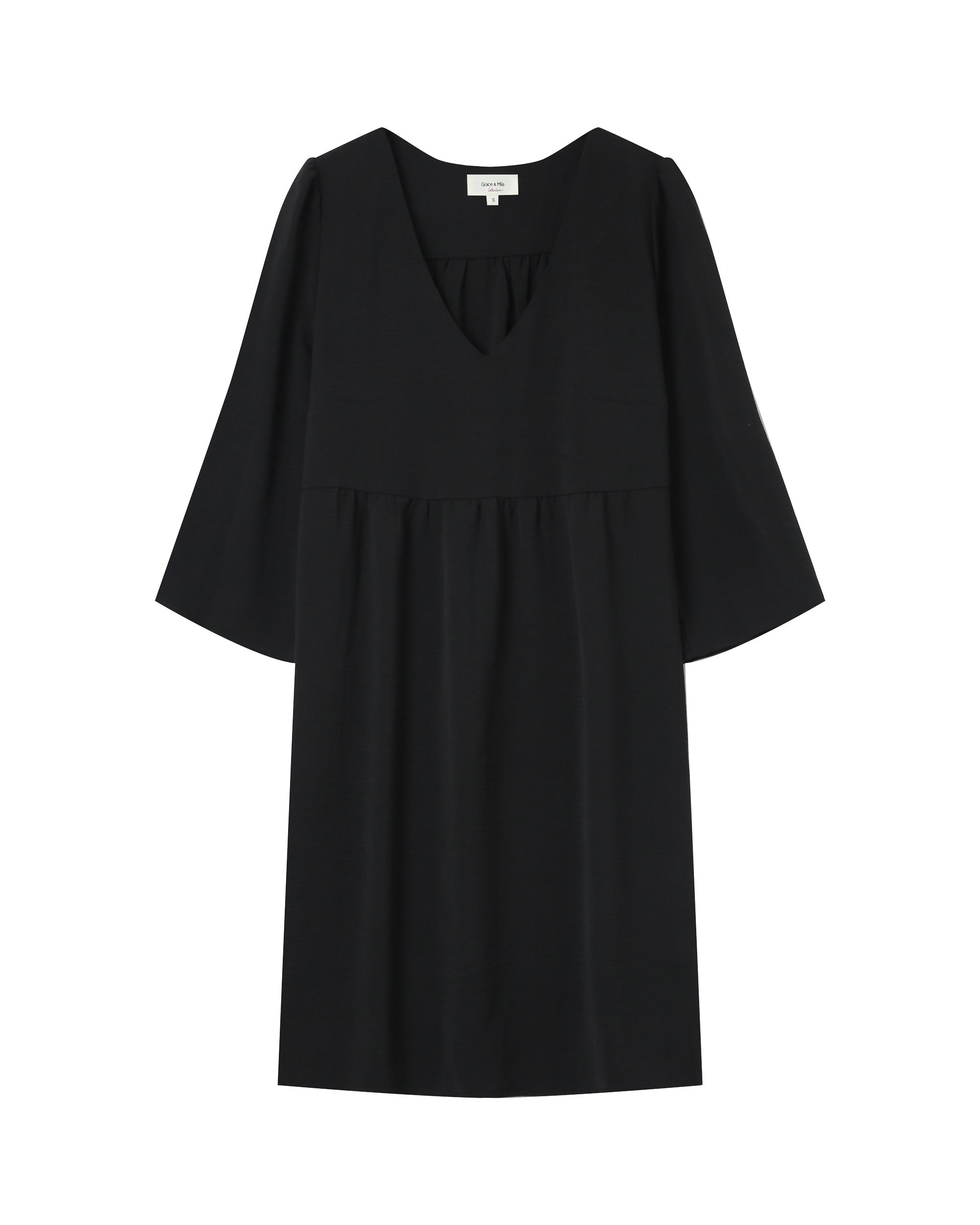 Short babydoll dress black Susana