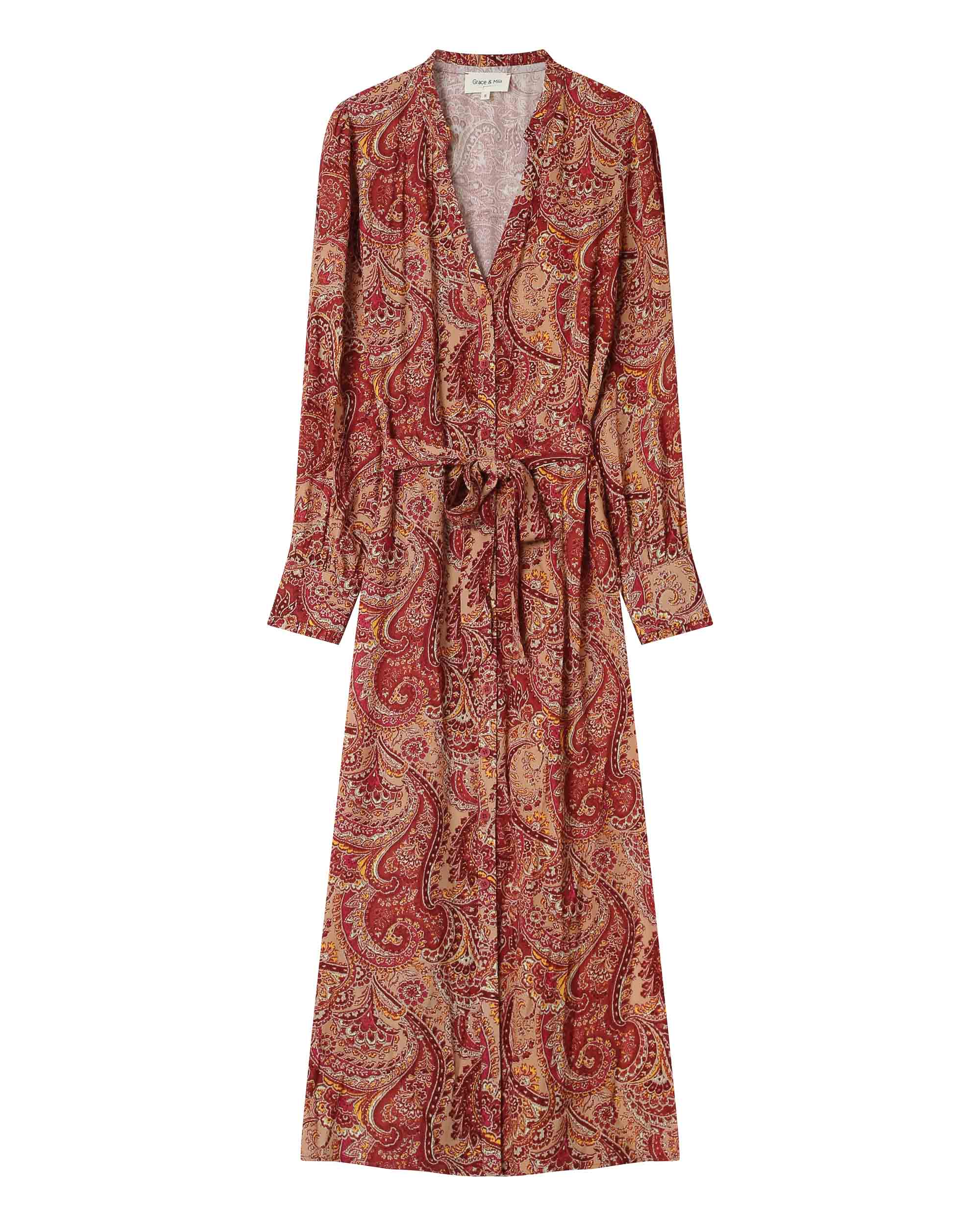 Robe longue bohÃ¨me terracotta Source