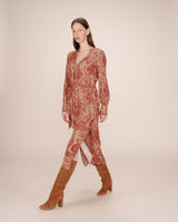 Robe longue bohÃ¨me terracotta Source