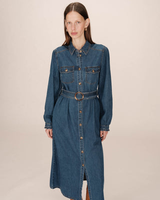 ROBE LONGUE MEDIUM BLUE SHANIE