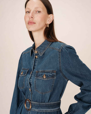 ROBE LONGUE MEDIUM BLUE SHANIE