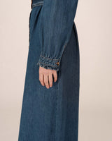 Robe longue chemise medium blue Shanie