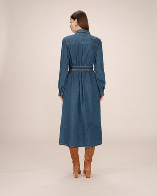 ROBE LONGUE MEDIUM BLUE SHANIE