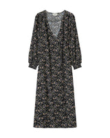 Robe longue a fleurs noir Superbe