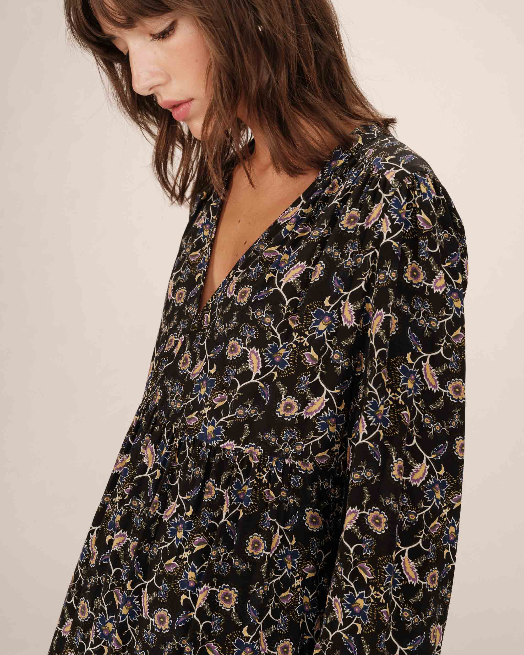 Short floral dress black Sirius