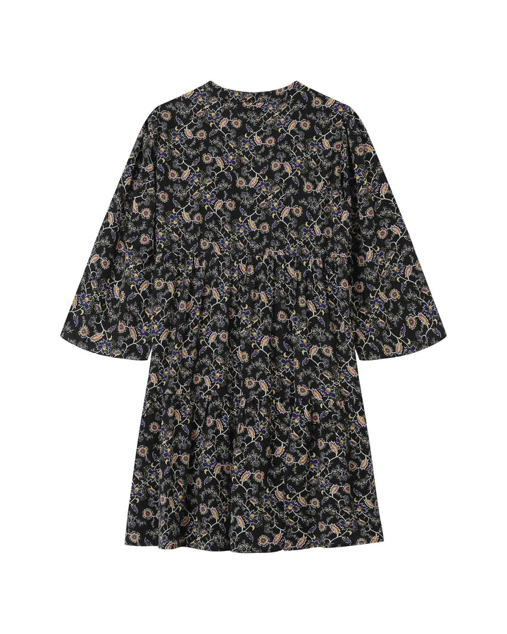 Short floral dress noir Sirius