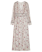 Robe longue a fleurs ecru Sensible