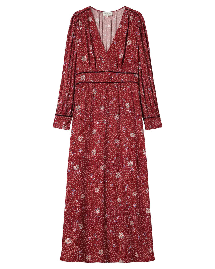 Robe longue a fleurs terracotta Sensible