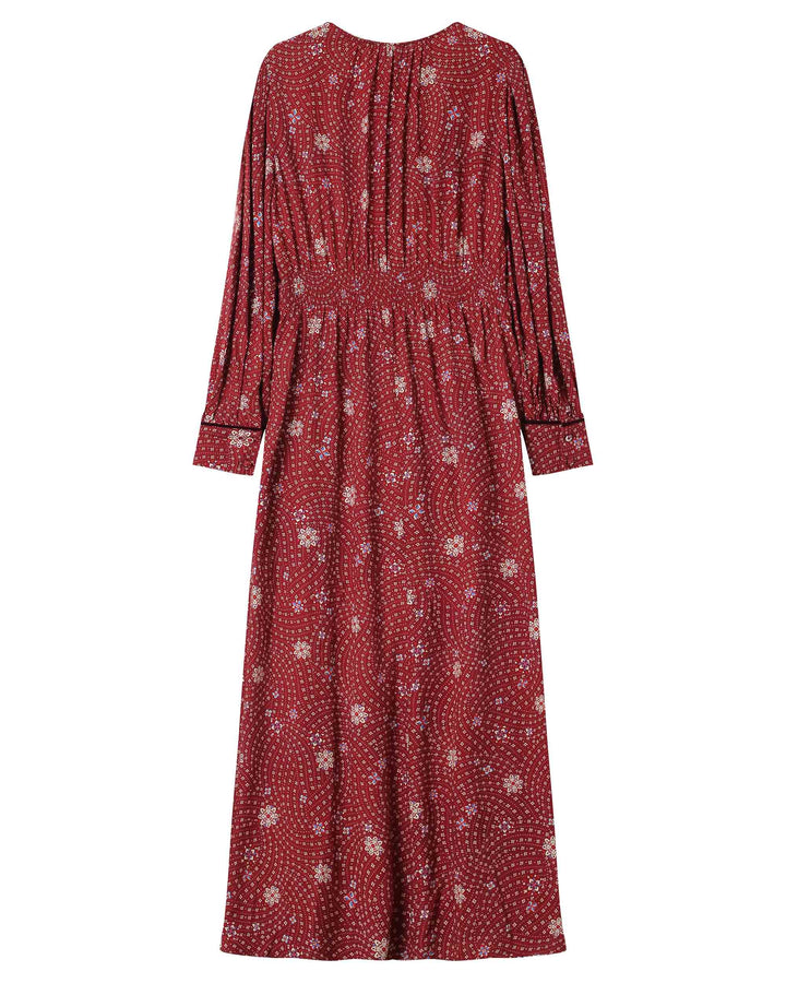 Robe longue a fleurs terracotta Sensible