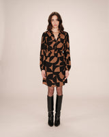 Short graphic dress chocolatee Selia