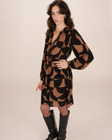 Short graphic dress chocolatee Selia