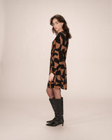 Short graphic dress chocolatee Selia