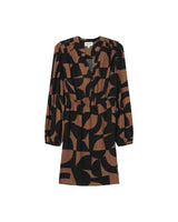 Short graphic dress chocolatee Selia