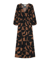 Robe courte graphique chocolat Shelly