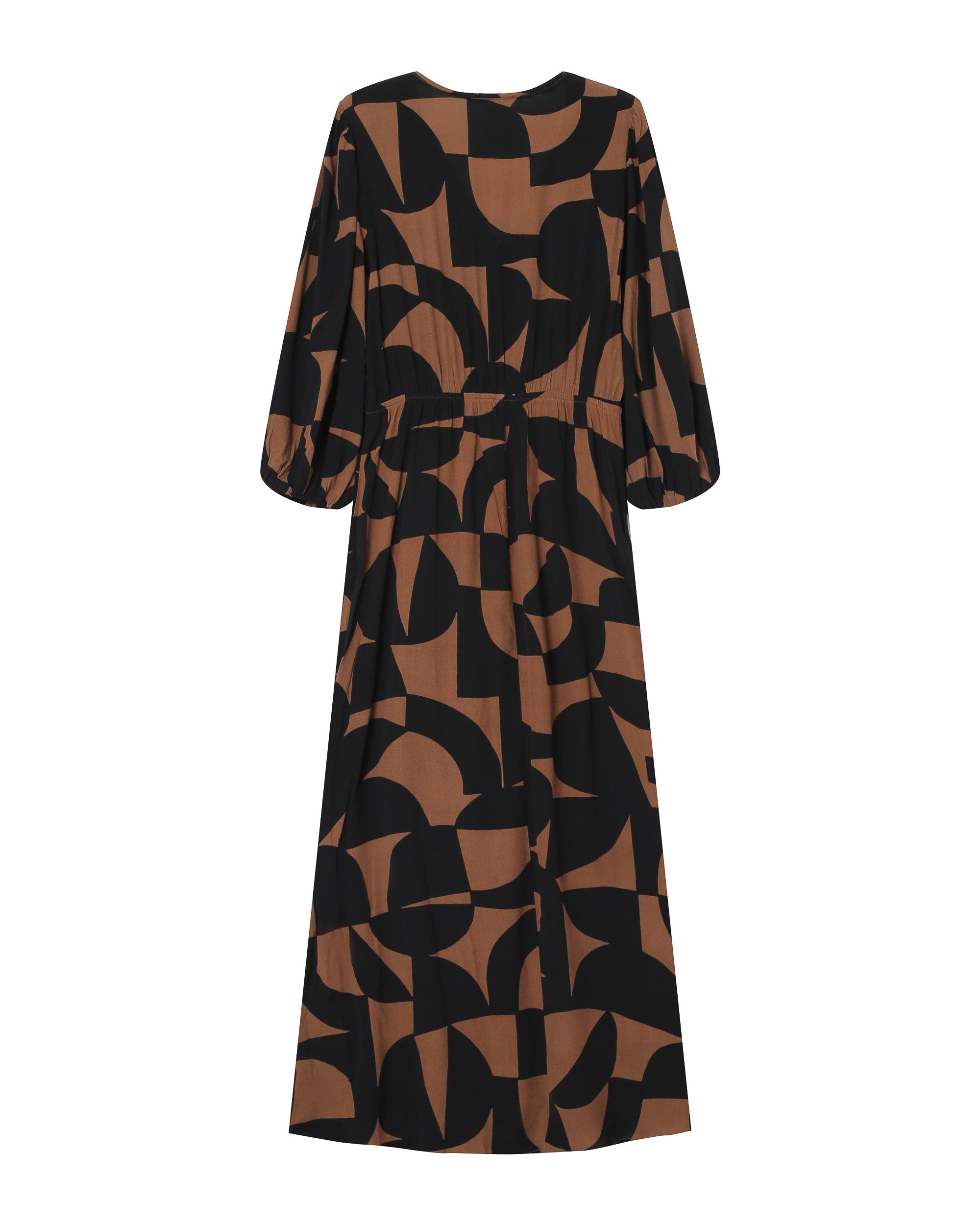 Robe courte graphique chocolat Shelly