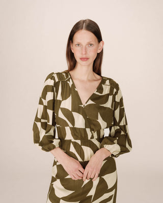 ROBE LONGUE OLIVE SHELLY