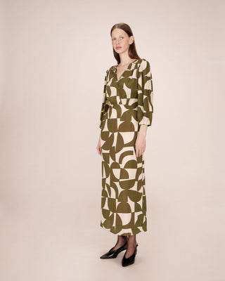 ROBE LONGUE OLIVE SHELLY