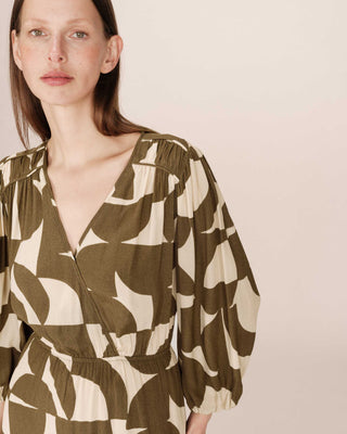 ROBE LONGUE OLIVE SHELLY