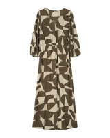 Robe courte graphique olive Shelly