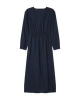 Robe longue decollete v marine Shirley