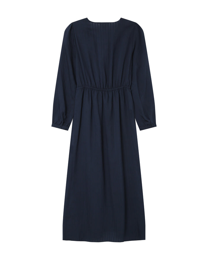 Long v-neck dress marine Shirley