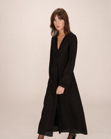 Robe longue decollete v noir Shirley
