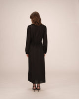 Robe longue decollete v noir Shirley