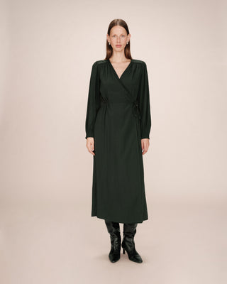 ROBE LONGUE VERT FORET SEYCHELLES