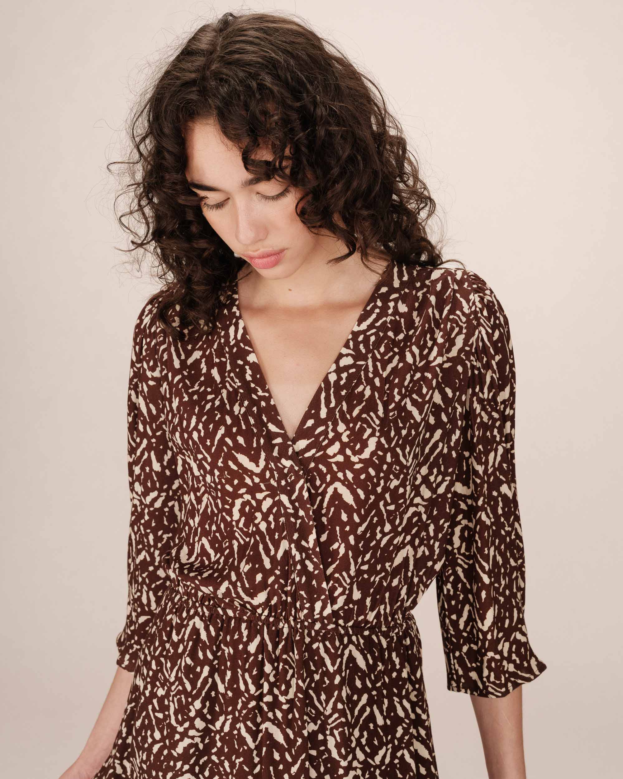 Short print dress chocolatee Suzie