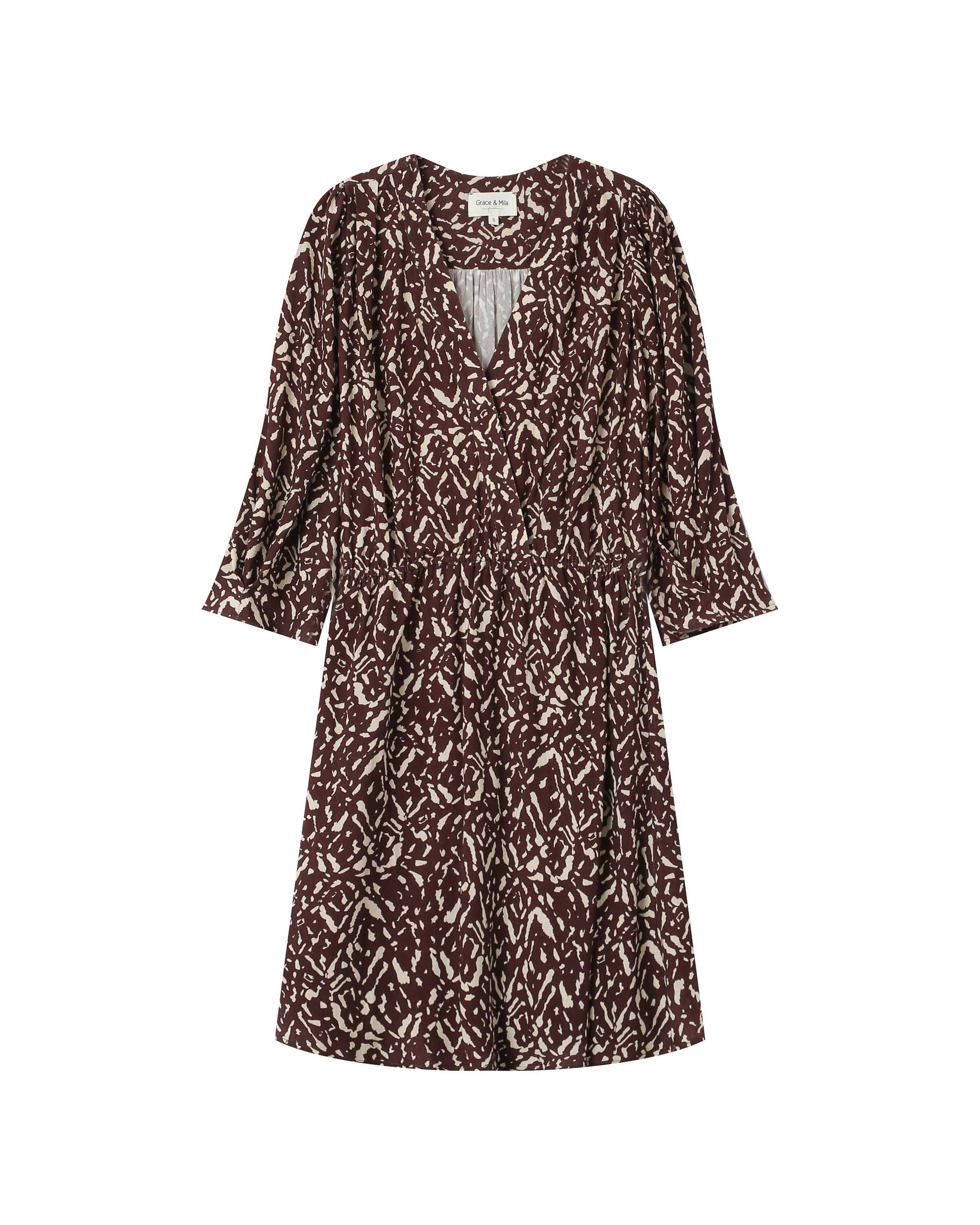 Short print dress chocolatee Suzie