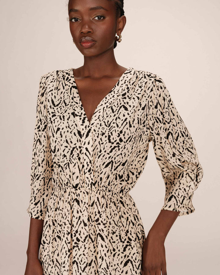 Robe courte imprimée vanille Suzie