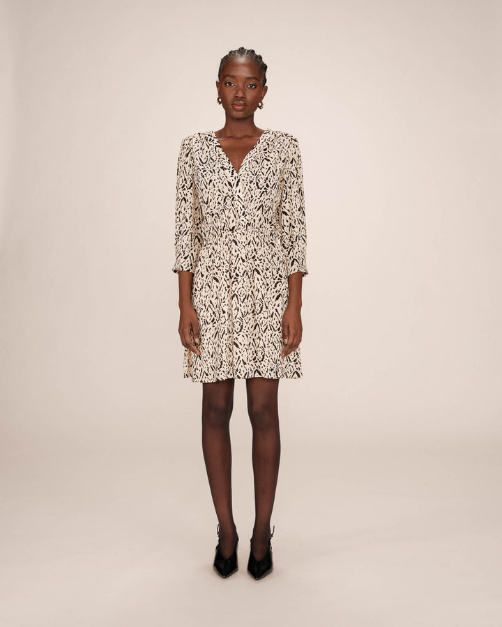 Robe courte imprimée vanille Suzie