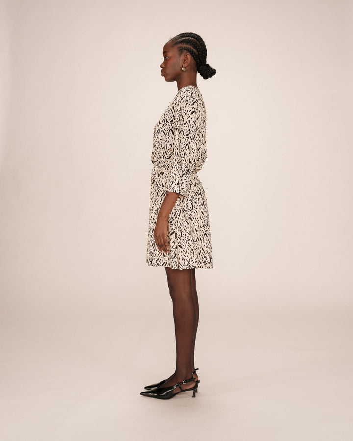 Robe courte imprimée vanille Suzie