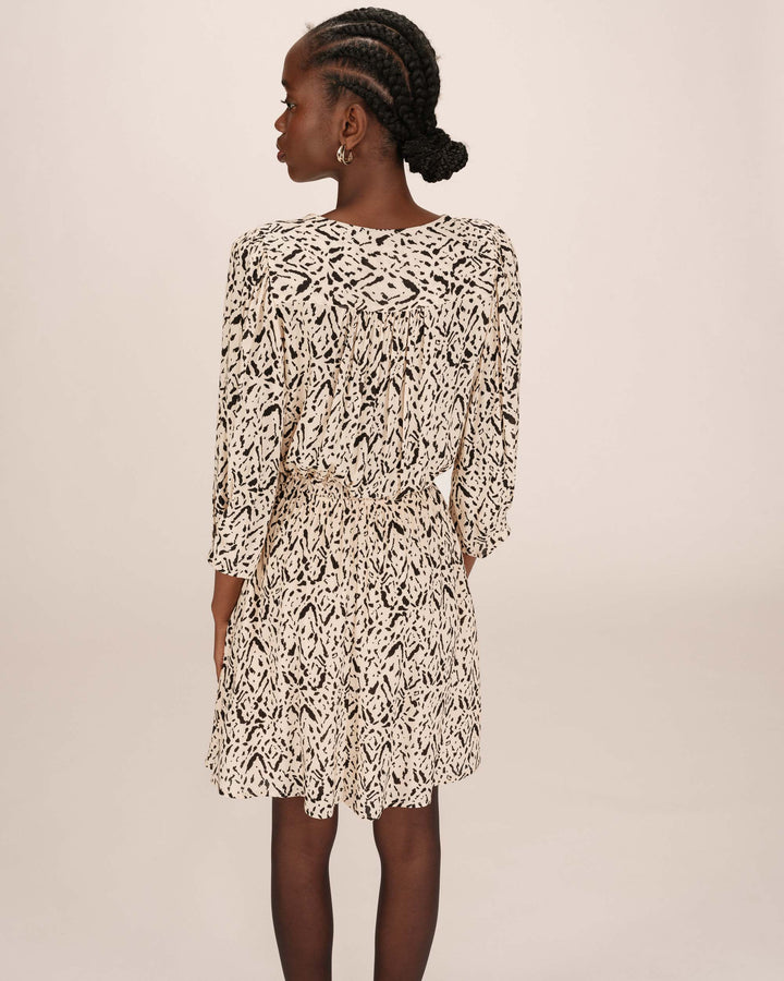 Robe courte imprimée vanille Suzie