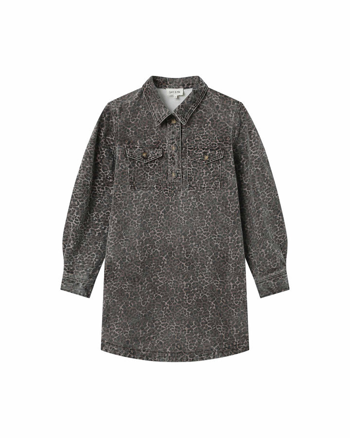 Short printed dress leopard Sally