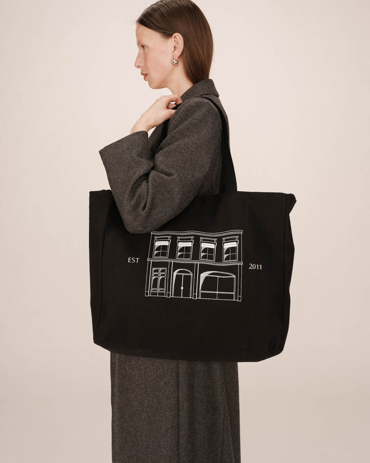 Tote bag en toile noir Sesame
