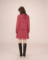 Flowy short ruffle dress blush Sahelle