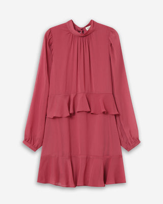 Flowy short ruffle dress blush Sahelle