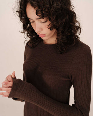 ROBE LONGUE CHOCOLAT SORINA