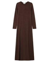 Robe longue côtelée chocolat Sorina