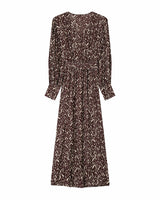 Robe longue abstraite chocolat Soisson