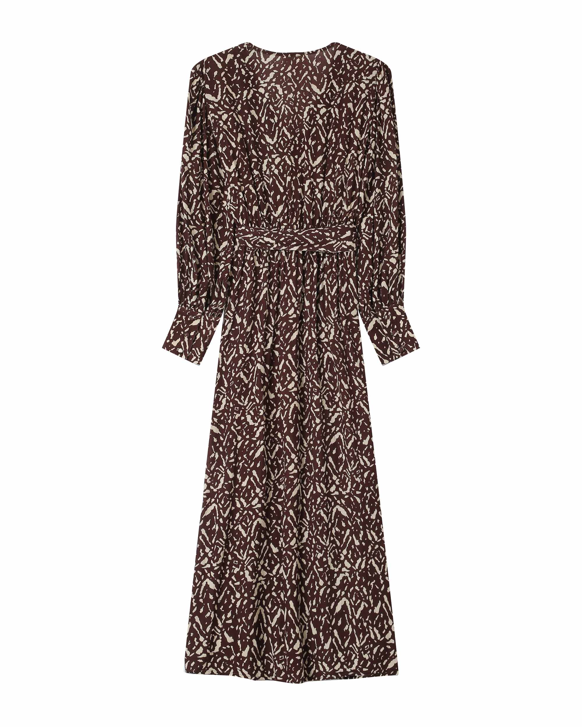 Robe longue abstraite chocolat Soisson