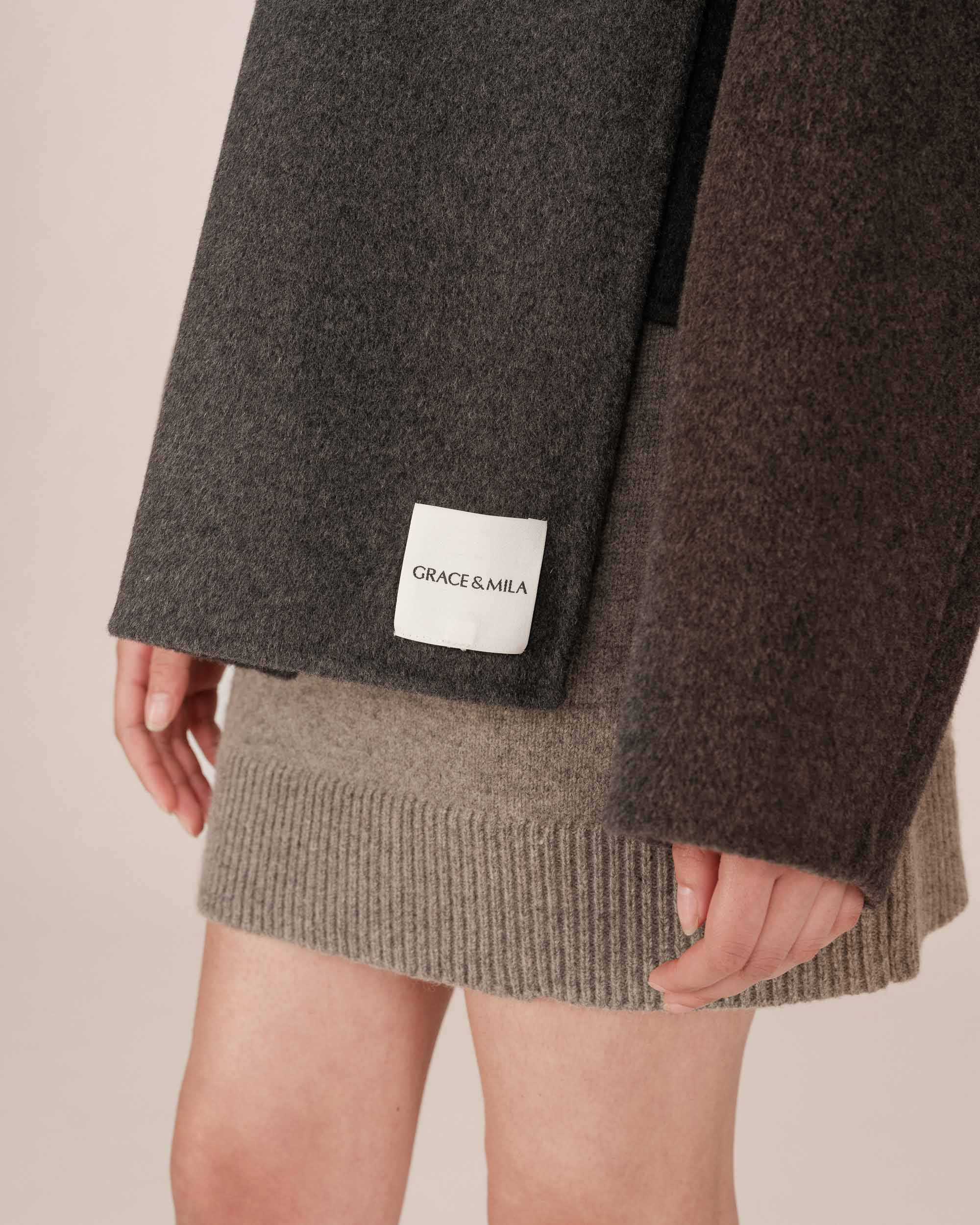 Wool scarf anthracite Siley