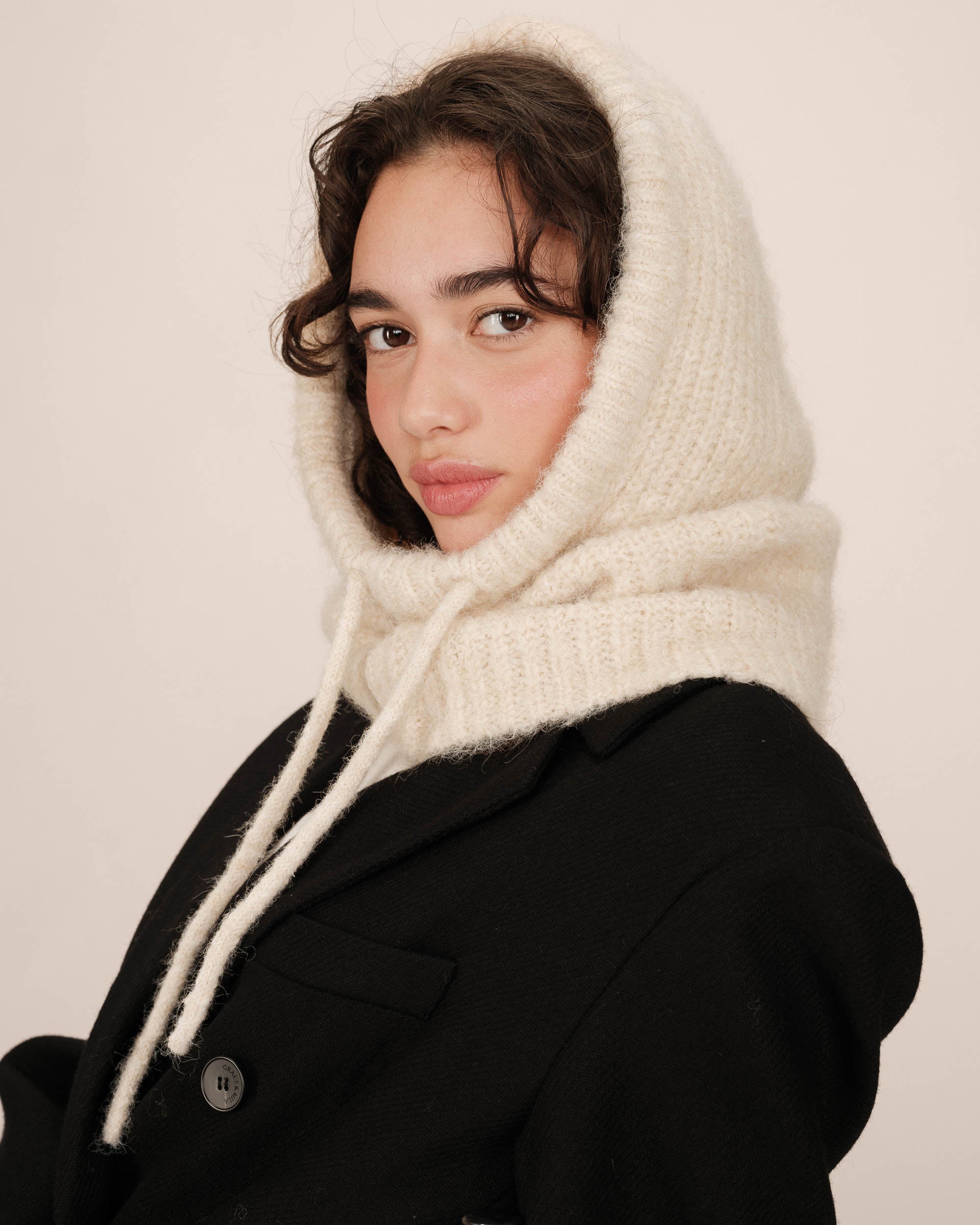 Knit balaclava vanilla Samourai