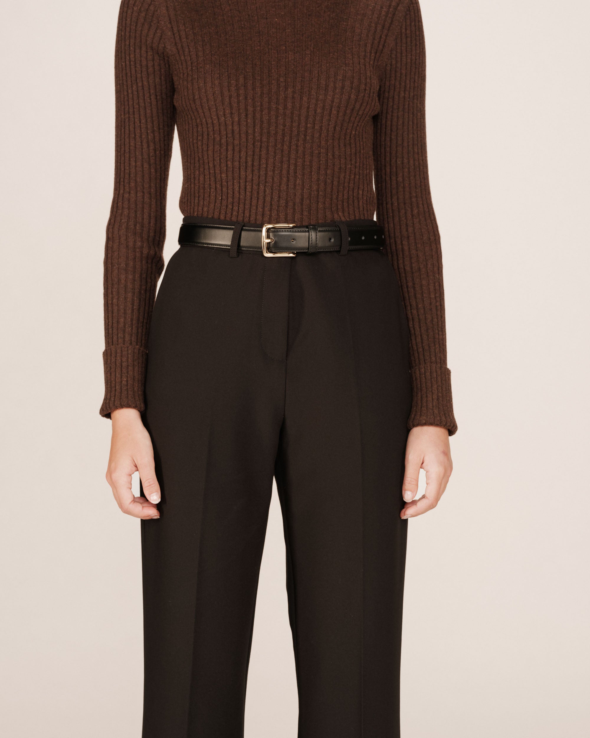 Faux leather belt black Sonatine